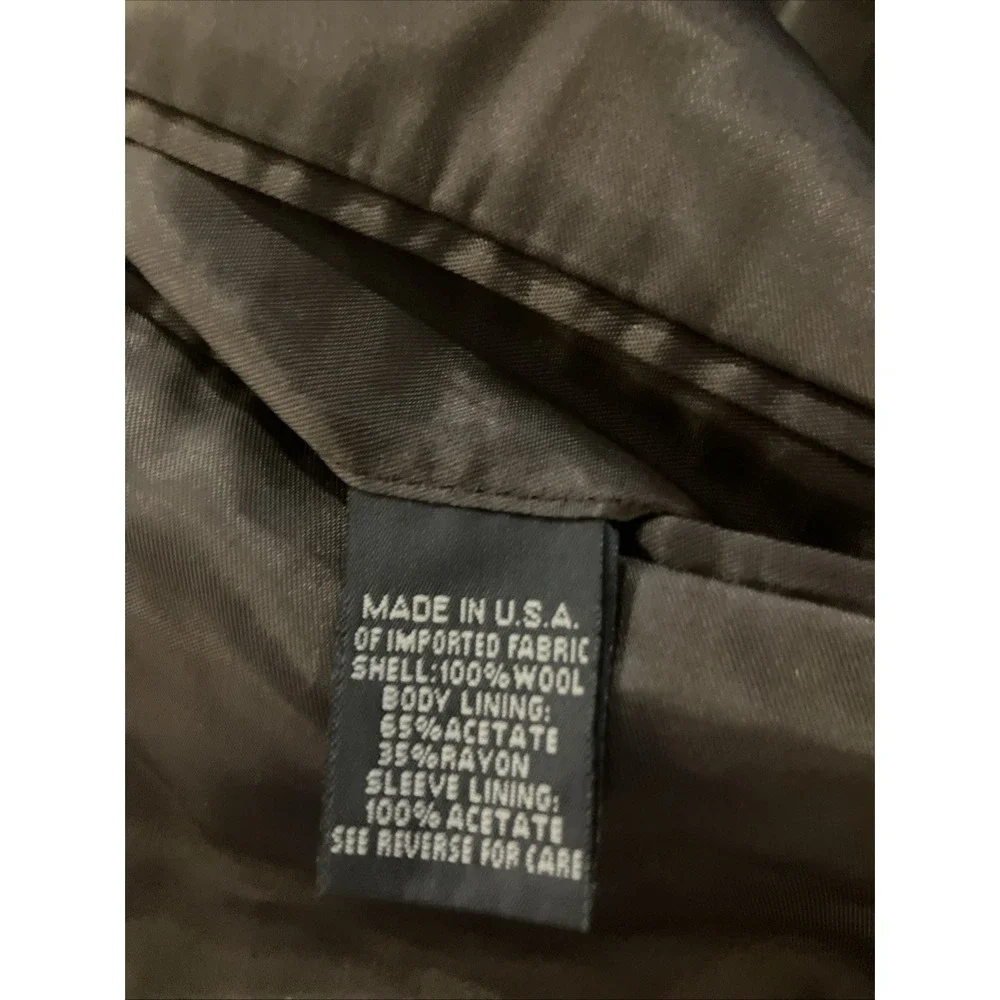 Vintage Banana Republic 44R Brown Herringbone Wool Blazer USA